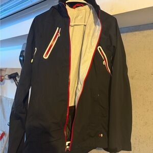 SUGOI Black Raincoat with Red Trim